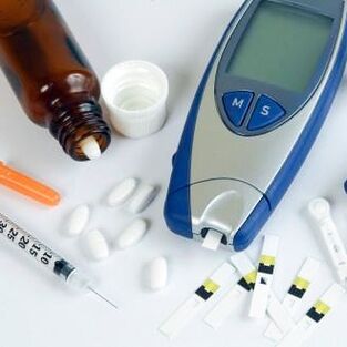 Glucómetro e medicamentos para o tratamento da diabetes