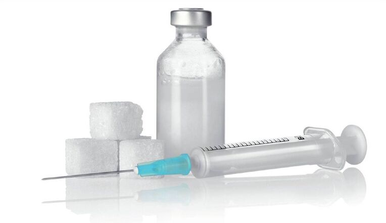 Insulininjections -o tratamento principal do tipo -1 -diabetes